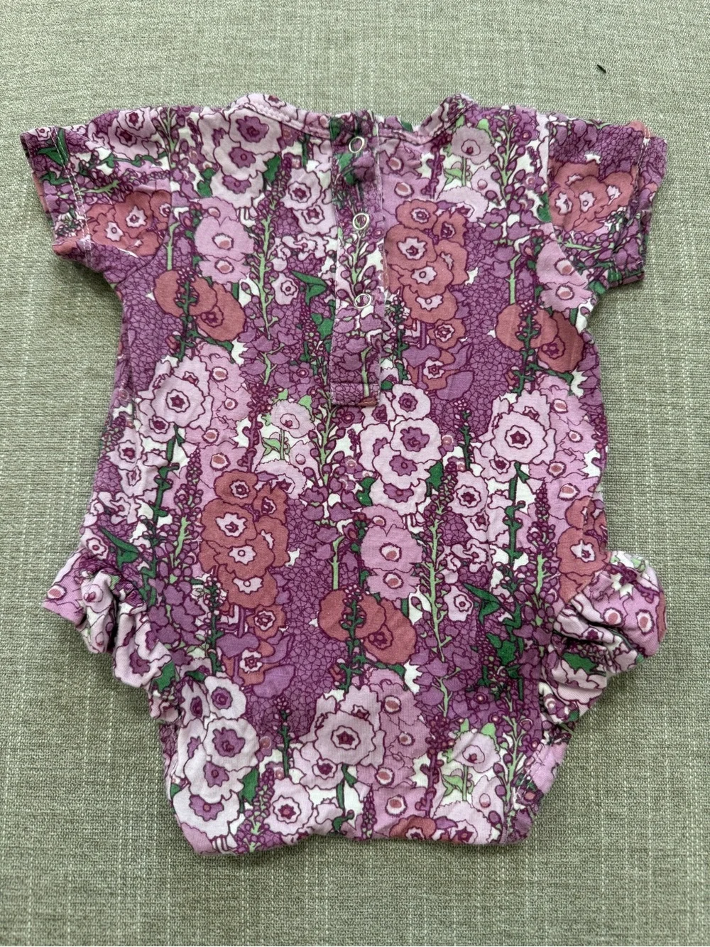 kate quinn Lavender and Pink Floral Baby One-Piece